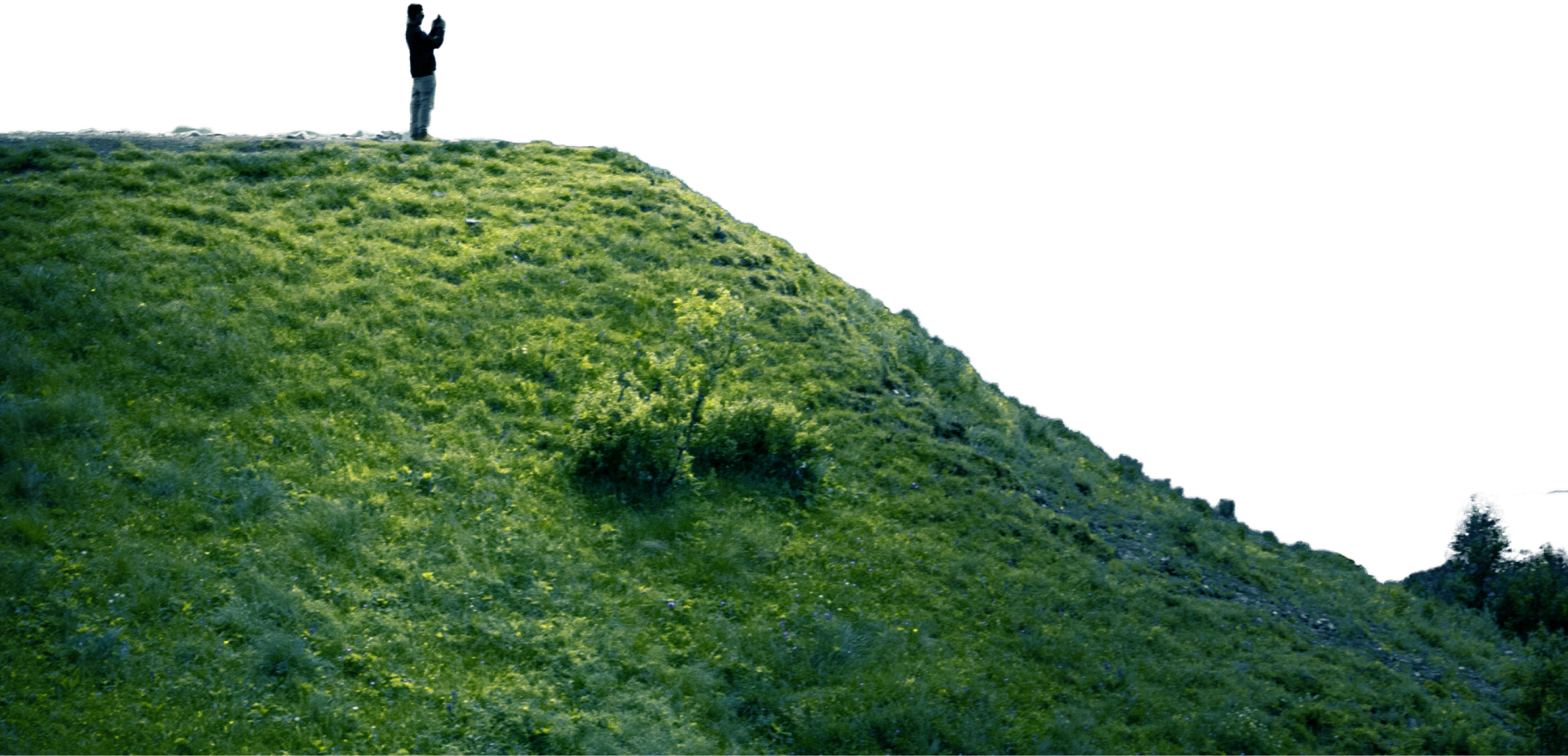 a hiker standing on a hill